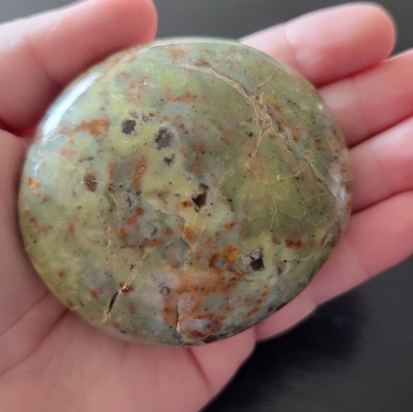 Other - Large Unakite Crystal Palm Stone